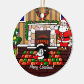 Engelse Springer Spaniel kerstCartoon Keramisch Ornament (Links)