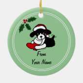 Engelse Springer Spaniel kerstCartoon Keramisch Ornament (Achterkant)
