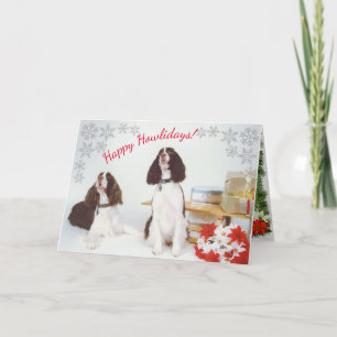 Engelse Springer Spaniel-kerstkaart Feestdagen Kaart