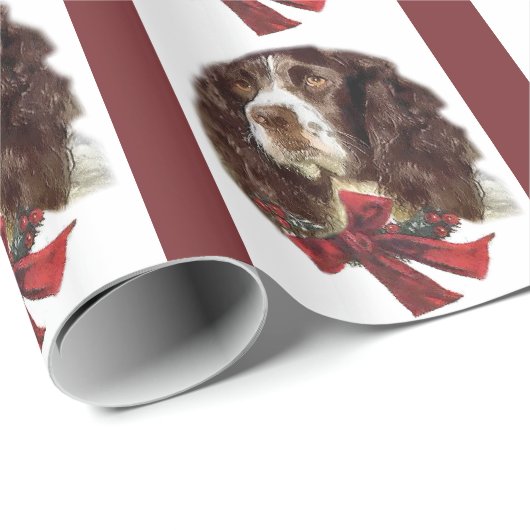 Engelse Springer Spaniel Kerstmis Cadeaupapier (Rol Hoek)