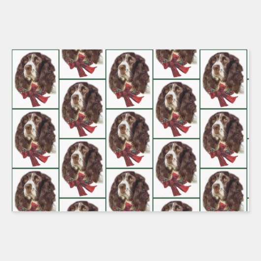 Engelse Springer Spaniel Kerstmis Inpakpapier Vel (Voorkant 2)