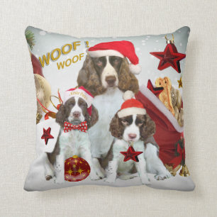 Engelse Springer Spaniel Kerstmis Kussen