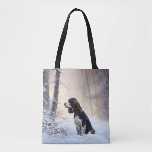 Engelse Springer Spaniel Laat het sneeuwen Kerstmi Draagtas (Voorkant)