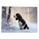 Engelse Springer Spaniel Laat het sneeuwen Kerstmi Groot Cadeauzakje (Achterkant)