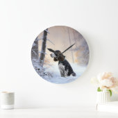 Engelse Springer Spaniel Laat het sneeuwen Kerstmi Grote Klok (Huis)