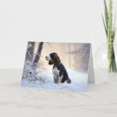 Engelse Springer Spaniel Laat het sneeuwen Kerstmi Kaart (Voorkant)