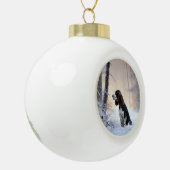 Engelse Springer Spaniel Laat het sneeuwen Kerstmi Keramische Bal Ornament (Links)