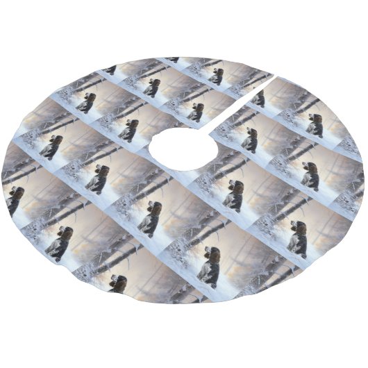 Engelse Springer Spaniel Laat het sneeuwen Kerstmi Kerstboom Rok (Gekanteld)