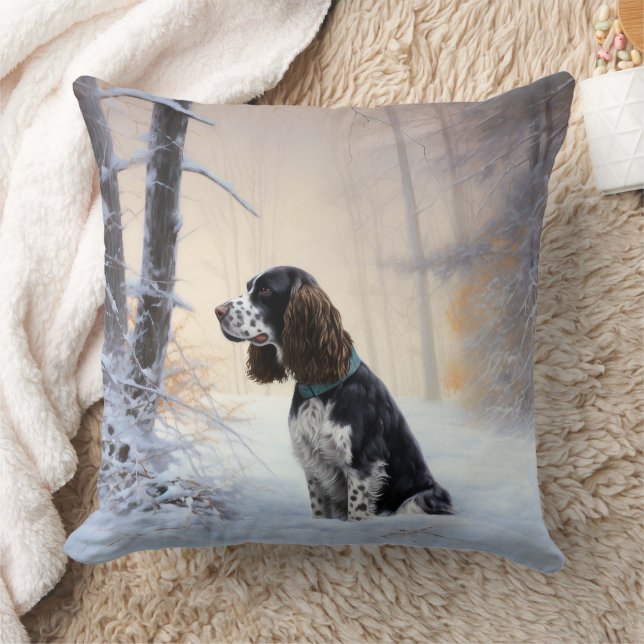 Engelse Springer Spaniel Laat het sneeuwen Kerstmi Kussen (Deken)