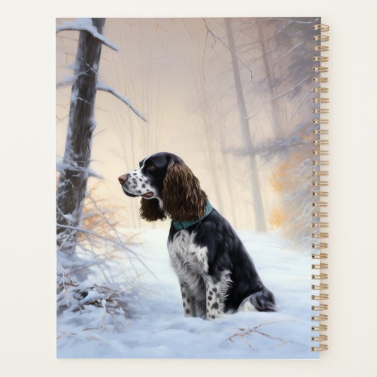 Engelse Springer Spaniel Laat het sneeuwen Kerstmi Planner (Achterkant)