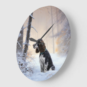 Engelse Springer Spaniel Let It Snow Kerstmis Grote Klok