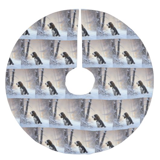 Engelse Springer Spaniel Let It Snow Kerstmis Kerstboom Rok (Voorkant)