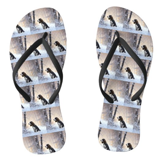Engelse Springer Spaniel Let It Snow Kerstmis Teenslippers (Voetbed)