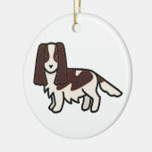 Engelse Springer Spaniel Lever en Witte cartoon Keramisch Ornament (Links)