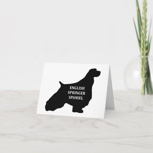 Engelse Springer Spaniel naam Silhouette Kaart (Voorkant)