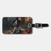 Engelse Springer Spaniel Pompoenen Halloween Scary Bagagelabel (Voorkant horizontaal)