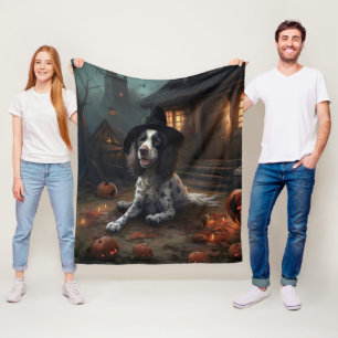 Engelse Springer Spaniel Pompoenen Halloween Scary Fleece Deken