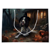 Engelse Springer Spaniel Pompoenen Halloween Scary Groot Cadeauzakje (Voorkant)