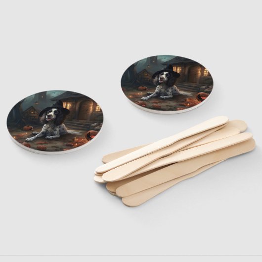 Engelse Springer Spaniel Pompoenen Halloween Scary Handwaaier (Niet-gemonteerd)