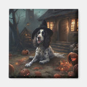 Engelse Springer Spaniel Pompoenen Halloween Scary Magneet (Voorkant)