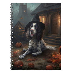 Engelse Springer Spaniel Pompoenen Halloween Scary Notitieboek