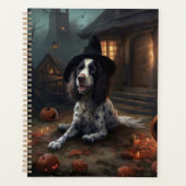 Engelse Springer Spaniel Pompoenen Halloween Scary Planner (Voorkant)