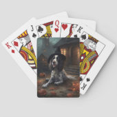 Engelse Springer Spaniel Pompoenen Halloween Scary Pokerkaarten (Achterkant)