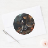 Engelse Springer Spaniel Pompoenen Halloween Scary Ronde Sticker (Envelop)