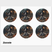 Engelse Springer Spaniel Pompoenen Halloween Scary Ronde Sticker (Vel)