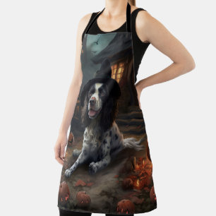 Engelse Springer Spaniel Pompoenen Halloween Scary Schort