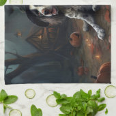 Engelse Springer Spaniel Pompoenen Halloween Scary Theedoek (Gevouwen)