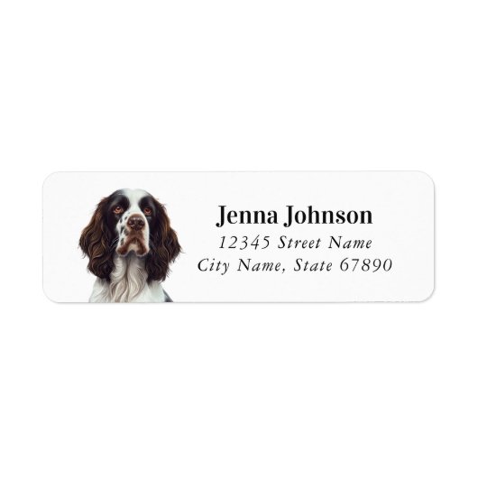 Engelse Springer Spaniel Retouradreslabels Etiket (Voorkant)