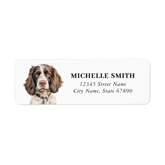 Engelse Springer Spaniel Retouradreslabels Etiket (Voorkant)