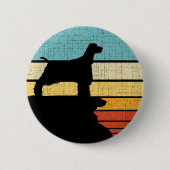 Engelse Springer Spaniel Retro  Hondenpuppy Ronde Button 5,7 Cm (Voorkant)