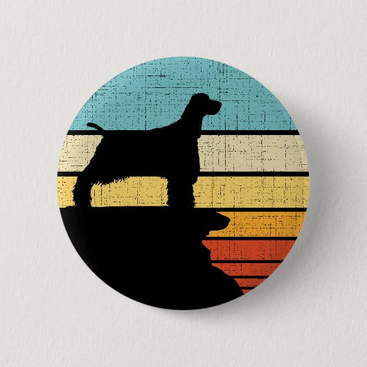 Engelse Springer Spaniel Retro  Hondenpuppy Ronde Button 5,7 Cm (Voorkant)