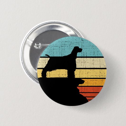 Engelse Springer Spaniel Retro  Hondenpuppy Ronde Button 5,7 Cm (Voorkant /achterkant)