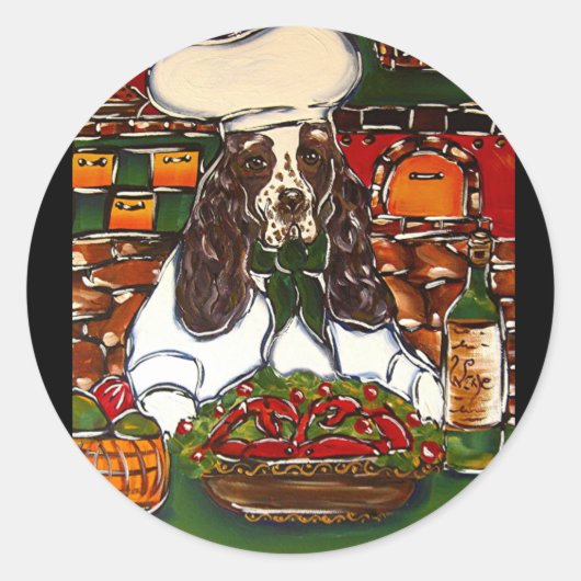 Engelse Springer Spaniel Ronde Sticker (Voorkant)