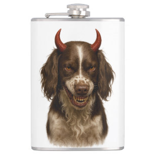 Engelse Springer Spaniel stoute Duivel Heupflesje Heupfles
