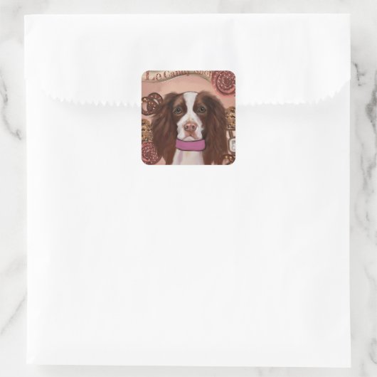 Engelse Springer Spaniel Vierkante Sticker (Tas)