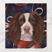 ENGELSE SPRINGER SPANIEL WIJN ETIKET (Enkel label)