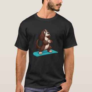 Engelse Springer Spaniel Yoga Hond Grappige Medita T-shirt