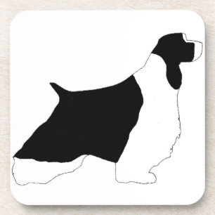 Engelse Springer Spaniel zwarte witte silo Bier Onderzetter