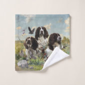 Engelse Springer Spaniels, kunst Bad Handdoek (Wasdoekje)
