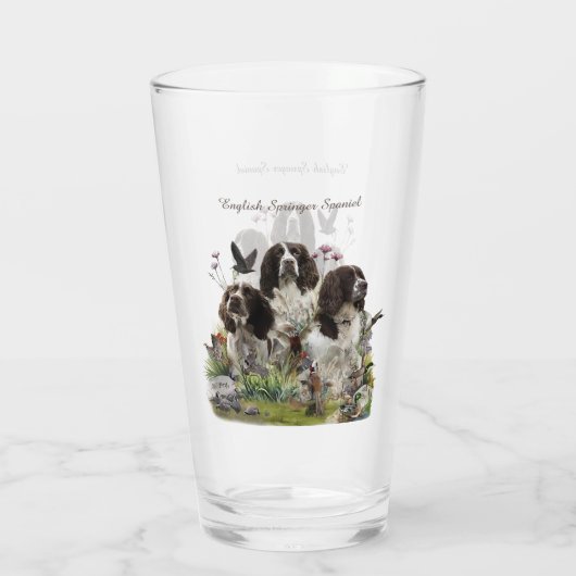 Engelse Springer Spaniels, kunst Glas (Achterkant)