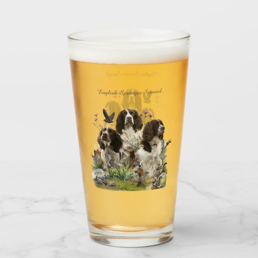 Engelse Springer Spaniels, kunst Glas (Voorkant gevuld)