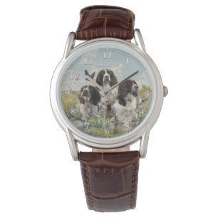 Engelse Springer Spaniels, kunst Horloge