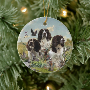 Engelse Springer Spaniels, kunst Keramisch Ornament