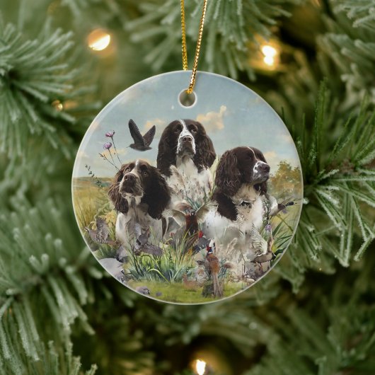 Engelse Springer Spaniels, kunst Keramisch Ornament (Boom)