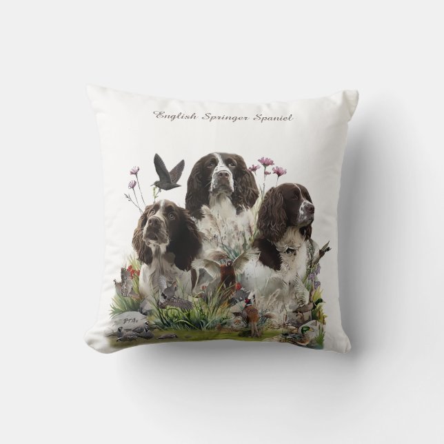 Engelse Springer Spaniels, kunst Kussen (Voorkant)