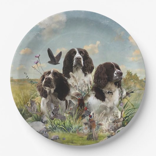 Engelse Springer Spaniels, kunst Papieren Bordje (Voorkant)